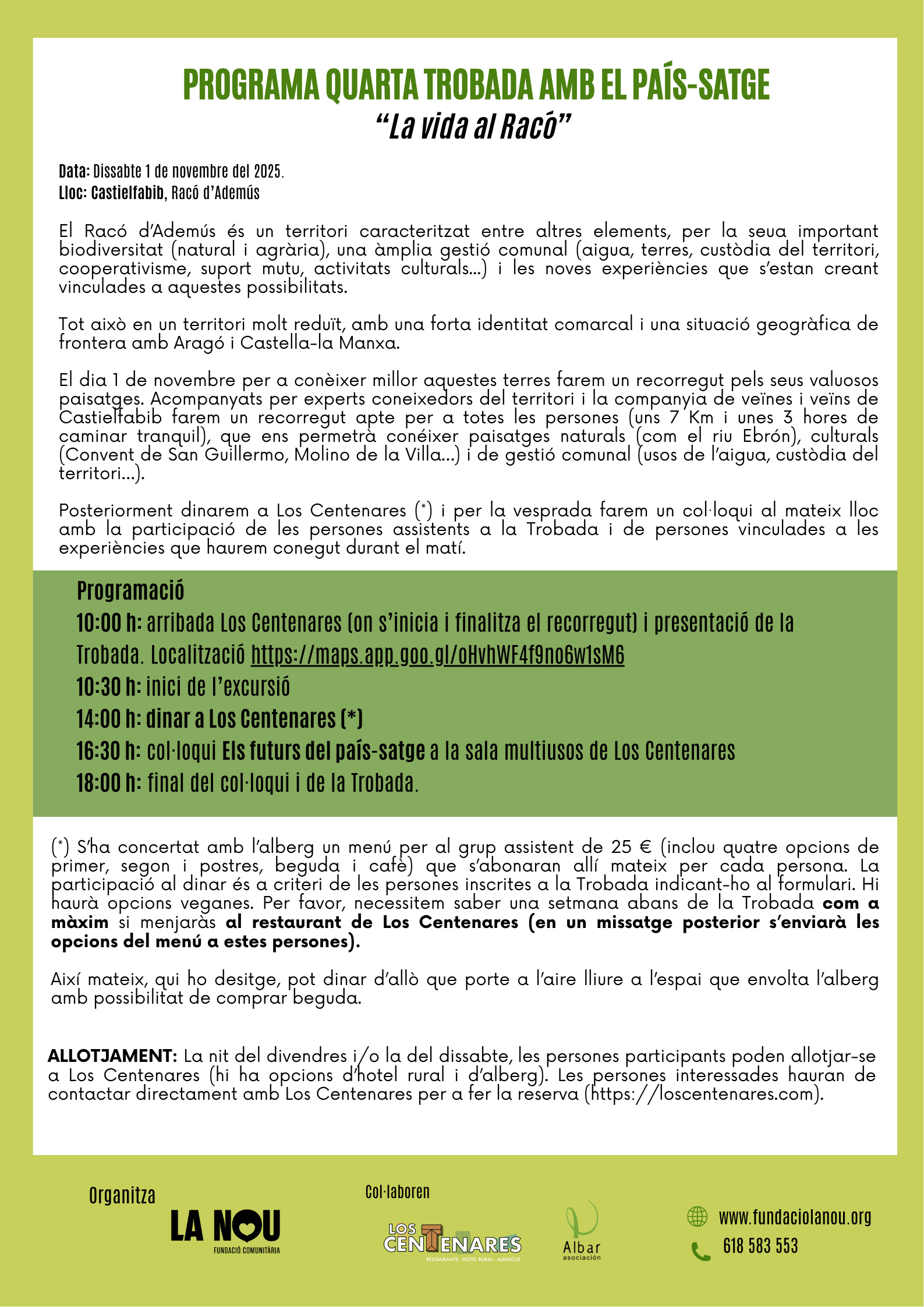 Rememorant la 4ª Trobada amb el País-satge: «La Vida al Racó» 2 Programa IV Trobada amb el Pais.satge . Castielfabib 1